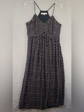 Loft Dress Spaghetti Strap Navy polka dots